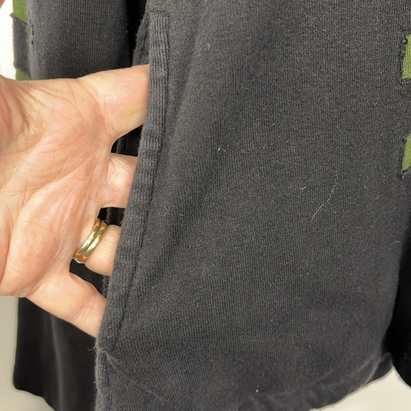 Artisan Cheppu Sweatshirt XL Black Green Cutouts Front Zip Gnome Hood Unique EUC - Picture 6 of 12